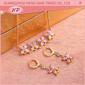 Juego de Joyería de Flores con Circonitas Cúbicas Multicolores Chapadas en Oro de 18K, Collar y Pendientes Colgantes, Accesorios Elegantes para Bodas y Fiestas - Product Image 4