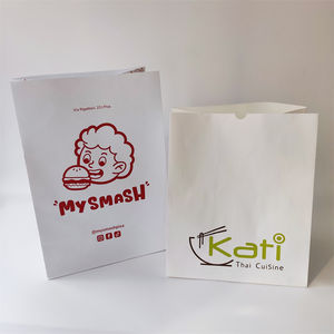 Bolsas de Regalo Personalizadas para Empaque de Negocios, Bolsas de Papel para Palomitas de Maíz, Pan, Perfume, Bodas, Color Café KM - Product Image 1
