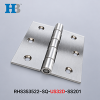 Charnière de porte en acier inoxydable 3,5 pouces US32D, finition 2,2 mm d'épaisseur, charnières carrées pour cuisine et porte de douche