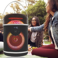 Nuevo Altavoz Inalámbrico de 6.5 Pulgadas con Bocina, RGB LED, 50W, 4500mAh, Gran Potencia, Subwoofer, Uso en Exteriores, Control Remoto Portátil