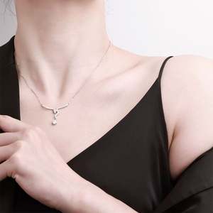 Collier pendentif en argent sterling S925, élément serpent, collier en moissanite - Product Image 2