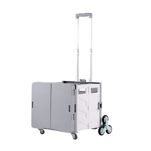 折り畳み式プラスチック食品カート折り畳み式ハンドプッシュ食料品ショッピングトロリーカート - Product Image 3