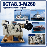 Moteur diesel marin SCDC Cums 6CTA8.3-M 6CTAA8.3-M260, moteurs diesel marins 4 temps 260 CV pour usage industriel et nautique