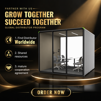 Cabine de réunion insonorisée modulaire pour bureau, cabine d'isolation intérieure pour 6 personnes