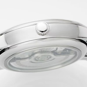 Nuevo Reloj de Pulsera Mecánico Automático de Moda con Esfera Blanca Moderna, Reserva de Energía, Segundero Pequeño, Correa de Cuero Negra y Acero - Product Image 4