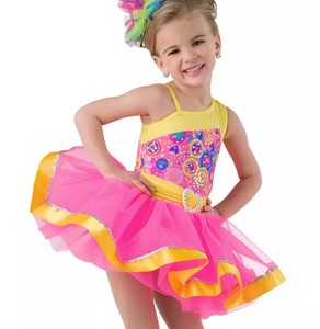 Gaun dansa anak perempuan gaun tutu sekolah dansa payet merah muda gaun pesta balet panggung dewasa kostum dansa anak kamisol - Product Image 4