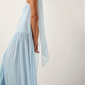 Robe de soirée élégante et sexy pour femme, en maille à volants, taille haute plissée, collection été 2025 - Product Image 4