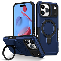 Coque de téléphone magnétique populaire en TPU+PC avec cadre en forme d'anneau, protection à 360°, motif personnage de dessin animé, compatible avec