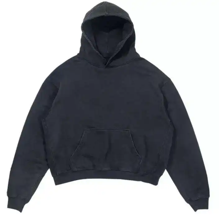 Thời Trang 600 GSM Kéo Hơn Hoodies Người Đàn Ông Nặng Đau Khổ Bán Buôn Hoodies Quá Khổ Đá Cổ Điển Rửa Sạch Hoodie Trống