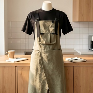 Delantal de poliéster ajustable Hothome con tirantes cruzados largos y protección antimanchas para camareros de cafeterías, estudiantes de arte y uso doméstico - Product Image 4