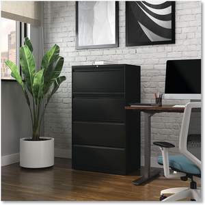 Archivador Lateral de Metal Negro Alera de 4 Piezas, 30 x 18.63 x 52.5 Pulgadas, con 4 Cajones para Archivos Tamaño Legal/Carta - Product Image 4