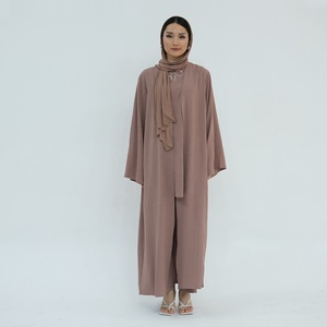 Conjunto de 3 Piezas Loriya, Abaya con Top <span class=keywords><strong>Sin</strong></span> Mangas y Pantalones, <span class=keywords><strong>Kimono</strong></span> Abaya, Vestidos Casuales para Mujer, Conjunto Transpirable y Modesto - Product Image 5