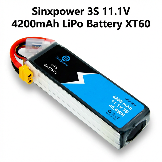3S 11.1V 4200mAh FPV  LiPo Battery with XT60 Connector High Capacity Rechargeable Lipo Battery for RC Drone Quadcopter UAV
