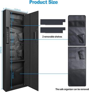 Cassaforte a Muro Lunga con Serratura Elettronica Digitale e a Chiave, Armadietto di Sicurezza Nascosto per Uso Interno/Esterno - Product Image 2