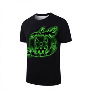 เสื้อยืดลายการ์ตูนฮาโลวีนสำหรับผู้ชาย สไตล์สตรีทแฟชั่น ลุคทำสีซีดแบบวินเทจ ผ้าหนา พิมพ์ลายดิจิทัล ทรงปกติ ใส่สบาย ผ้าฝ้าย - Product Image 1