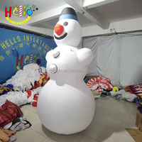 Bonhomme de neige gonflable géant blanc avec nez en carotte pour la promotion de Noël, décoration d'événements, accessoire de spectacle
