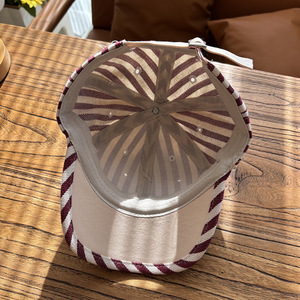 Cappellino da Baseball per Bambini 1-3 Anni, Estivo/Primaverile, a Righe, 48-52cm, Cappello da Sole in Cotone Nero Regolabile per Bambini e Bambine - Product Image 4