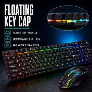 D500 Kablolu Ergonomik Oyuncu Klavye ve Mouse Seti LED Işık Efekti, 104 Tuşlu Tam Boy Askılı Tuş Başlıkları, Özelleştirilebilir Klavye - Product Image 5