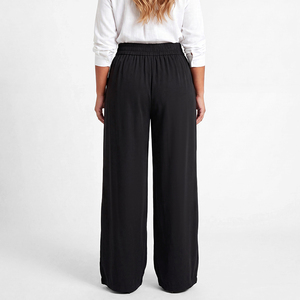 <span class=keywords><strong>Pantalones</strong></span> de Traje de Pierna Ancha para Mujer, <span class=keywords><strong>Tallas</strong></span> Grandes, Cintura Alta con Elasticidad, Botones Dobles, Tiempo de Entrega de 15 Días, Fabricación Personalizada - Product Image 4