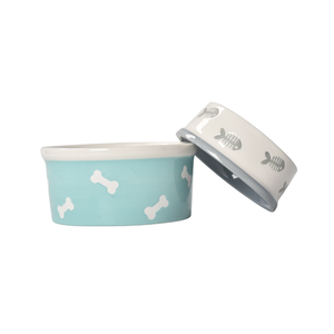 Cuenco de cerámica ecológico para perros, comedero portátil para mascotas de diseño personalizado con colores estampados novedosos para gatos y perros, venta al por mayor - Product Image 3