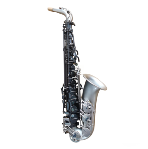 Saxophone alto Mi bémol Eastern Music, corps nickelé noir mat, avec coussinets et ressorts italiens - Product Image 2