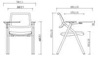 Chaise de formation pliable en maille avec bloc-notes et roulettes Chaise de conférence ergonomique et peu encombrante pour bureau de réunion