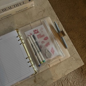 <strong>Custom</strong> <strong>Inserts</strong> 30mm Gold Ring Luxe <strong>Planner</strong> Pebble Leather Binder A5 Relief - Product Image 6