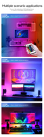 Set Lampu Strip LED 5V, Strip LED Musik RGB 5050, Remote Control 24 Tombol/Antarmuka USB, Lampu Ambient untuk Lampu Latar TV