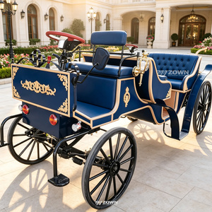 Calèche de tourisme de style royal européen à 4 roues, chariot victorien vintage pour sites touristiques, parcs à thème et événements de mariage - Product Image 1