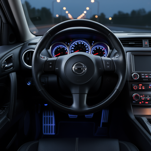 Volante de Fibra de Carbono para Nissan 370Z, Forma de D, 3 Radios, Empuñadura de Cuero, Deportivo, Antideslizante, Accesorio Interior - Product Image 2