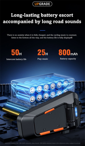 Talkie-Walkie pour Casque de Moto Longue Portée Intercommunication Multi-Pilotes Kit Mains Libres Bluetooth sans Fil Système de Communication pour Vélo - Product Image 6