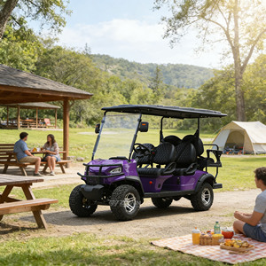 Voiturette de golf électrique à prix d'usine, 6 places, batterie lithium 48V, 30 km/h, faible bruit, acier Q235B, certifiée CE pour les terrains de golf et clubs - Product Image 1