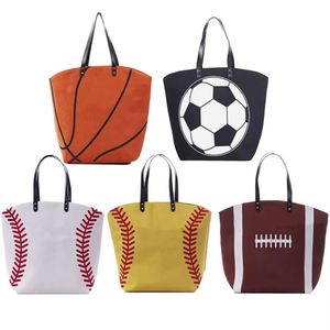 Sac fourre-tout en toile personnalisé pour le baseball, sac à bandoulière avec bouton, grand sac de sport portable pour balles, décontracté, pour le week-end, pour femmes, été, automne - Product Image 1