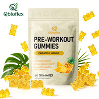 Gummies pré-entraînement Qbioflex en marque privée avec vitamines B6, B12, compléments végétaliens pour femmes et hommes