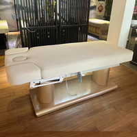 Table de massage électrique réglable portable de taille king, base en bois et cuir thermique, 4 moteurs, pour spa capillaire professionnel thaïlandais