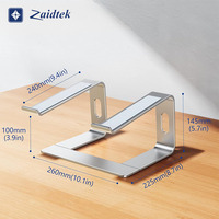 Support de bureau pour ordinateur portable en aluminium, support de refroidissement réglable en hauteur, support portable pour ordinateur portable