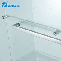 Porte de douche coulissante en verre trempé avec cadre en aluminium Weisdon, cabine de douche pour salle de bain