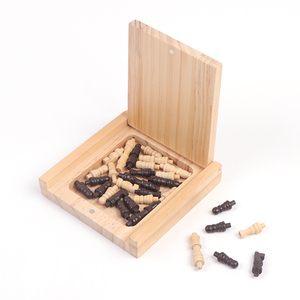 Jeu d'<span class=keywords><strong>échecs</strong></span> de poche pliant en bois avec chevilles Jeu de société pliable Stratégie de réflexion pour enfants et adultes - Product Image 6