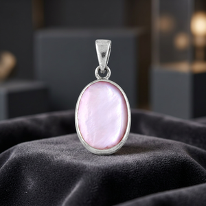 Art Palace - Colgante Solitario de Plata 925 con Perla Mabe Rosa, Engaste en Bisel, Estilo Clásico, Unisex, para Uso Diario - Product Image 1