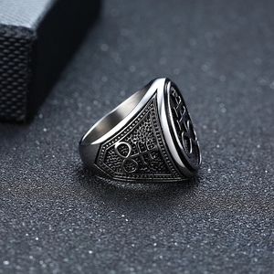 Anillos de sello de Satán para hombres, sello de sigilo de <span class=keywords><strong>Lucifer</strong></span>, <span class=keywords><strong>diablo</strong></span>, acero inoxidable, Punk - Product Image 4
