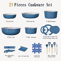 Ensemble de casseroles en céramique Smartpan 21 pièces pour usage domestique moderne, poignées amovibles, compatible induction, passe au lave-vaisselle et au four