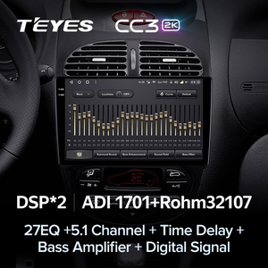 TTEYES CC3 2K para Peugeot 206 <span class=keywords><strong>1998</strong></span> - 2012 Radio de coche reproductor de vídeo Multimedia navegación estéreo GPS Android 10 No 2DIN 2 Din - Product Image 5
