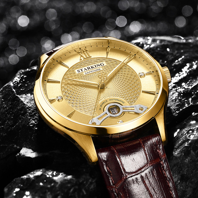 STARKING Business Watch 9015 Calendar Stainless Steel 50m Water Resistant Men's Automatic Mechanical Watch