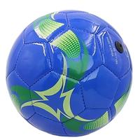 Ballon de football en cuir bleu, logo personnalisé, PVC, cuir PU, ballons de football pas chers en gros, couture à la machine, taille 5
