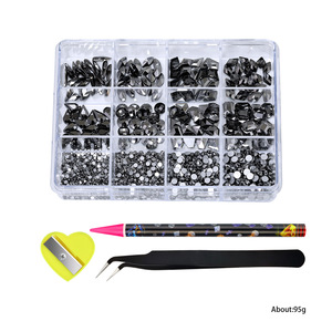 Set di 12 Griglie di Strass <span class=keywords><strong>per</strong></span> <span class=keywords><strong>Unghie</strong></span> a Fondo Piatto, Forme Speciali, Gemelli di Vetro Misti Rotondi, Accessori <span class=keywords><strong>per</strong></span> <span class=keywords><strong>Unghie</strong></span> - Product Image 5