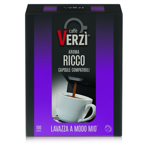 Caffè Verz 100 Capsule RICCO Compatibili con A MODO MIO [0,13/capsule] per Macchina Espresso Portatile - Product Image 1