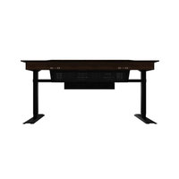 Bureau de jeu DK07 édition bois avec boîtier PC intégré, bureau d'ordinateur avec panneau supérieur transparent, table de jeu, station de travail, châssis