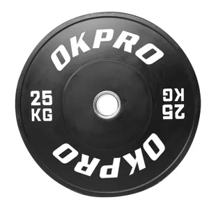 OKPRO Fitness Placas de borracha para pára-choques de alta qualidade para academia comercial Placas de peso para treinamento