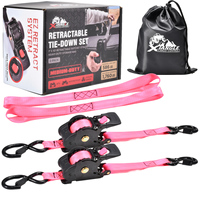 Paquete de 2 Correas de Amarre Retráctiles Automáticas Personalizables de 1 x 10 pies, Resistentes, con Capacidad de Carga de 1760 lb, para Mudanzas y Carga
