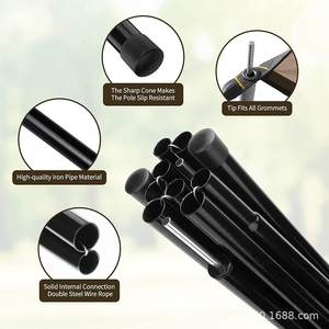 Bâche WOQI 300x460 cm carrée, imperméable, en tissu Oxford, abri de camping extérieur, couleur kaki foncé - Product Image 5